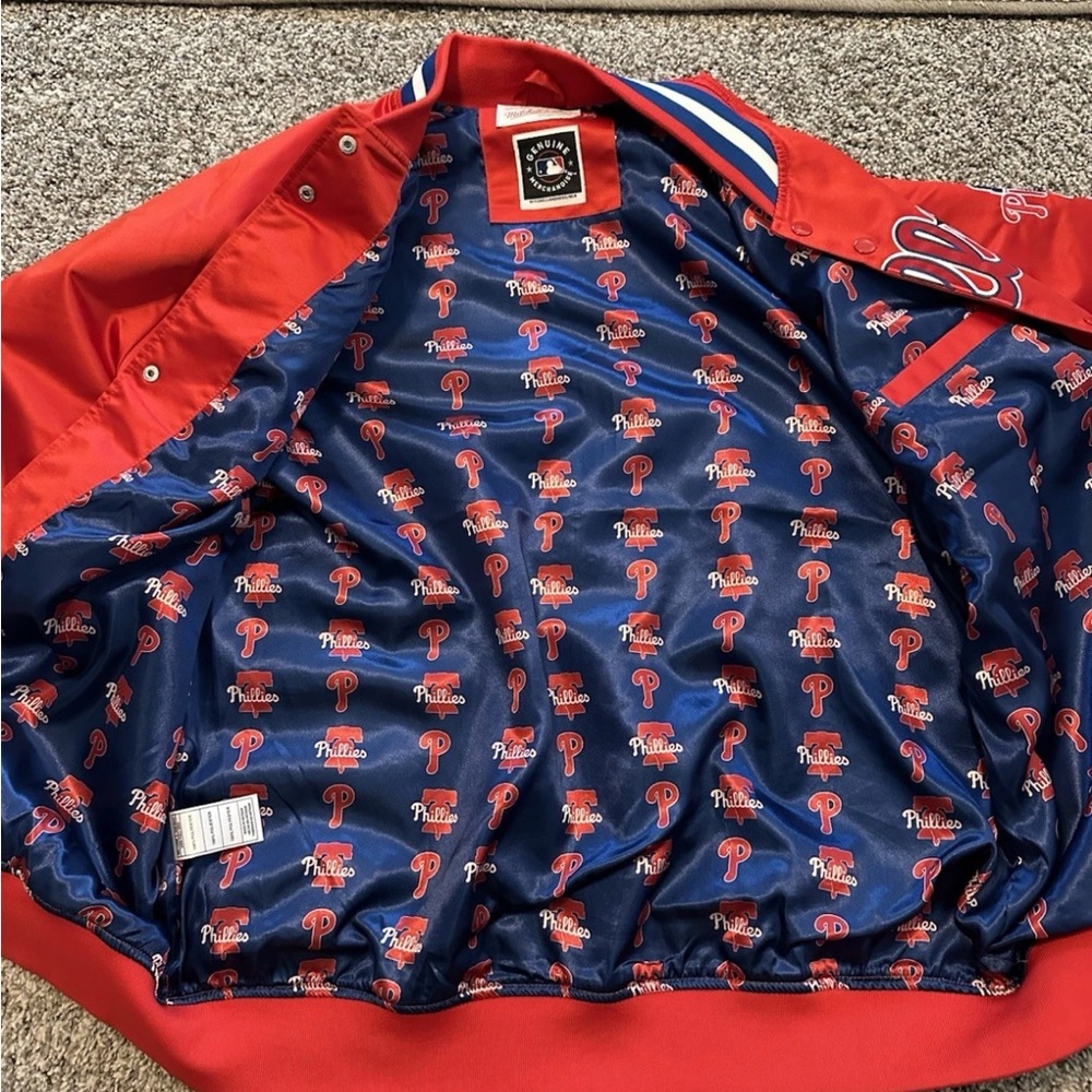 Mitchell & Ness Philadelphia Phillies Satin Jacket XL - Picture 2 of 6